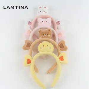 Wholesale New Design Cute Cartoon Animal Plush Headband Face Wash Headband Winter Animal Hair Accessories