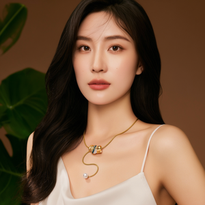สร้อยคอไข่มุก สแตนเลสสตีล 316L ชุบทอง PVD ทนทาน เป็นมิตรต่อสิ่งแวดล้อม สำหรับผู้หญิง - Product Image 3