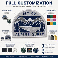 Écussons brodés personnalisés pour vêtements, badges brodés avec logo, à coudre ou thermocollants, accessoires vestimentaires pour vestes, chapeaux, sacs