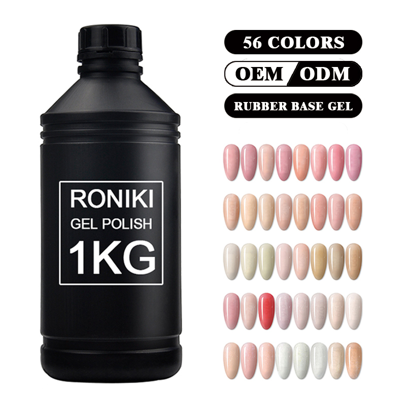 RONIKI Private Label цветной гель на резиновой основе оптом кг OEM индивидуальный логотип HEMA Free Base Coat УФ Гель-лак 1 кг сырья