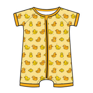 Personnalisé <span class=keywords><strong>Surf</strong></span> Plage Motif Infantile Combinaisons Vêtements Pyjamas Bio Bambou Viscose Bébé À Manches Courtes Barboteuses Filles Pyjamas - Product Image 6
