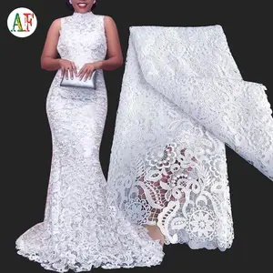 AF High Quality White African Cord Lace Fabric swiss Guipure Lace Cloth For Nigerian Wedding Party Dresses Sewing