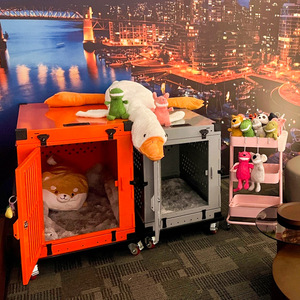 Trasportino Pieghevole in Lega di Alluminio per Cani Medi/Grandi, Gabbia Portatile per Auto, Campeggio e Viaggi, Adatto a Tutte <span class=keywords><strong>le</strong></span> Stagioni - Product Image 3