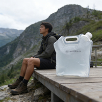 Sac à eau portable en PE 2L 3L 5L, conteneur de stockage d'eau pliable, essentiel pour le camping et la randonnée en plein air