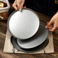 Assiette plate en acier inoxydable de style rétro, plateau de café pour desserts et gâteaux, durable et élégant, idéal pour la restauration