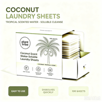 Feuilles de lessive parfumées à la noix de coco, portables, dissolvables, nettoyage en profondeur, longue durée, parfum fruité