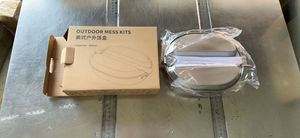 K0005 Kit de camping OEM, boîte à lunch et ustensiles de cuisine en étain, vaisselle pour le camping en plein air, acier inoxydable - Product Image 3