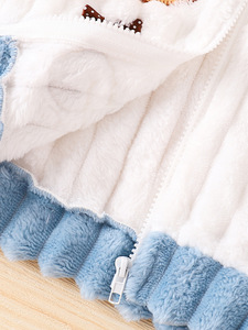 Ensemble de vêtements d'intérieur chauds pour enfants en flanelle épaisse à fermeture éclair et pantalon, motif dessin animé, pour l'automne et l'hiver - Product Image 6