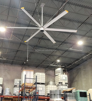 Ventilateur de plafond commercial HVLS de 24 pieds (7,3 m de diamètre) pour entrepôt, usine, gymnase, église, avec minuterie et contrôle de la température