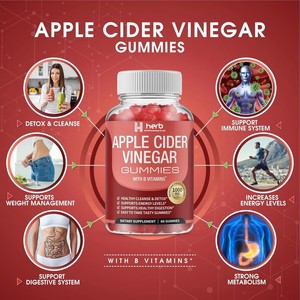 Gummies Keto ACV, gummies au vinaigre de cidre de pomme biologique, probiotiques LactoSpore, prébiotiques pour la digestion, le métabolisme, la santé immunitaire - Product Image 2