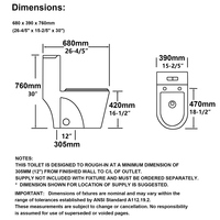 WC monobloc pour salle de bain, homologué CUPC, WaterSense, ADA, à double chasse siphonique 4L/6L, avec installation encastrée de 12 pouces, coloris Blanc, Gris, Noir