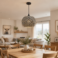 Abat-jour en bambou tissé, luminaire suspendu pour salle à manger, îlot de cuisine, décoration intérieure