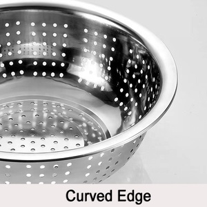 Colino per colino <span class=keywords><strong>grande</strong></span> in acciaio inossidabile durevole all'ingrosso ciotola di miscelazione di varie dimensioni cesto di frutta vegetale - Product Image 3