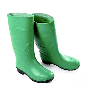 Stivali da <span class=keywords><strong>Pioggia</strong></span> in PVC con Tomaia Verde e Suola Nera per Agricoltura e Miniera, Alta Durabilità, Calzature di Sicurezza Impermeabili a Basso Costo - Product Image 2