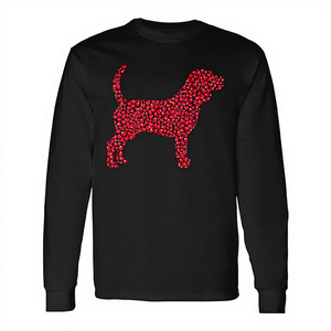 Camiseta de manga larga para el día de San Valentín con diseño de corazón y cachorro Beagle para amantes de los perros - Product Image 2