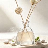 Bouteille en verre vide pour diffuseur de parfum 100 ml transparente avec impression sérigraphiée pour la décoration intérieure, best-seller
