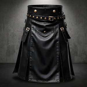 Handmade Faux Fur Gladiator Kilt with Embossed & Digital Printing for <b>Men</b> Gothic Steampunk Cosplay 2026 - Product Image 3