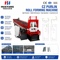 Machine de formage automatique de poutrelles CZ Huayang, fabricant de lignes de production de profilés en acier en forme de C et de Z avec contrôle PLC