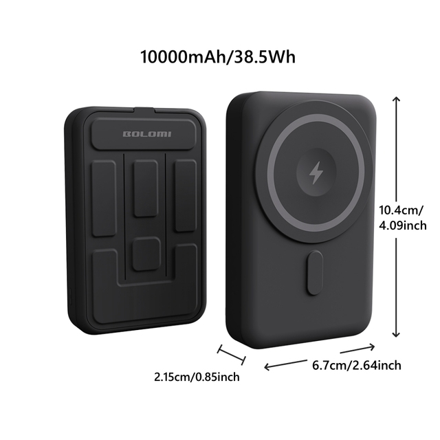 Power Bank 10000mAh Magnetic Wireless 2 in 1 Power Banks Fast Charging Support Watch Wireless Power Banks With Holder