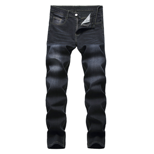 Custom Men's Fashion Black Denim Breathable Slim Fit Jeans Cross-pants High Quality OEM Mid Waist Unbranded <b>Hip</b> Hop Solid Washed - Product Image 1