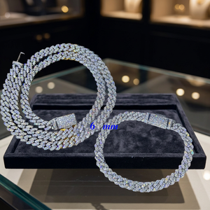 8mm Moissanite <b>Bracelets</b> & <b>Bangles</b> Custom Hip Hop 925 <b>Silver</b> VVS Iced Diamond Cuban Link Chain <b>Bracelet</b> - Product Image 3