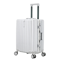 Dong Guan Bagages PC + ABS Aluminium Frame Zipperless Checked Bagages Hard Shell Valise avec TSA Lock Double Spinner Wheels