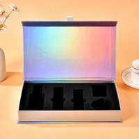 Boîte cadeau magnétique rigide en papier d'art de luxe, design personnalisé fait main, pour lotion et cosmétiques, avec dorure à chaud et insert en EVA