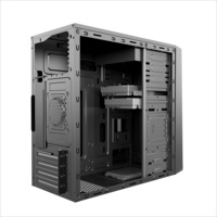 Boîtier d'ordinateur de jeu MicroATX Mid-Tower avec fenêtre latérale, 2 ventilateurs, radiateur de 120 mm - Stock