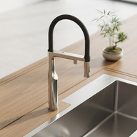 Robinet de cuisine extractible 3-en-1 avec capteur, filtration et eau chaude instantanée, double sortie, double tuyau, usage commercial et domestique, OEM