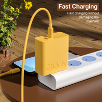 Chargeur mural GaN multi-ports avec logo personnalisé, chargeur rapide avec ports A+C, adaptateur de prise EU/US pour iPhone Samsung