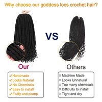 Fausses Locs Goddess Pré-Bouclées Cheveux Bouclés Doux Extensions de Tresses Synthétiques Fausses Locs au Crochet pour Femmes Noires