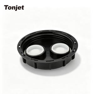 Bouchon supérieur IBC double 150 mm (6 pouces) noir <span class=keywords><strong>avec</strong></span> deux ports de remplissage ventilés blancs de 2 pouces pour réservoir d'eau de 1000 L - Product Image 3