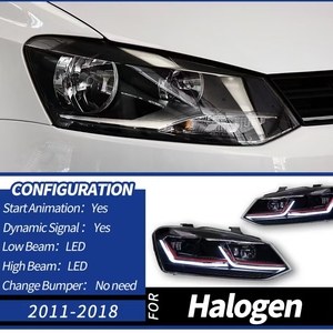 Nuovo Faro LED per <span class=keywords><strong>Volkswagen</strong></span> <span class=keywords><strong>Polo</strong></span> 11-18, Gruppo Ottico LED Modificato con Doppia Lente a L e Luci DRL e Indicatori di Direzione - Product Image 3