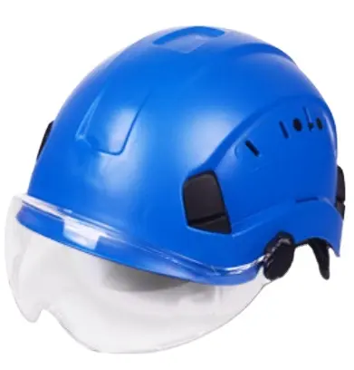 Custom Construction Industrial Safety Hard Hats with clear ABS visor goggles safety helmet