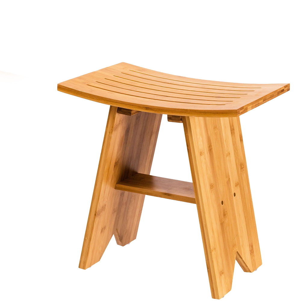 Бамбуковая скамейка для душа с полкой, органайзер-табурет для ванной и спа-ванны