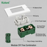 Interruptor de Luz Modular de Pared Kolani 120 Wide Rocker de Una Vía, Panel de Control de Lámpara Iluminado con Botón Grande Oculto 120