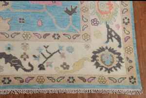 Nouveau Tapis de Salon Indien Oushak Fait Main Élégant en Coton 11' 9" X 8' 11" Tapis Noué Anti-Dérapant à Poils Plats Convivial pour Animaux de Compagnie - Product Image 3