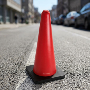 Cono de Entrenamiento Rojo con Base Cuadrada Negra, Duradero, Sólido, Ecológico, Resistente al Agua, Plegable, Equipo de Fútbol, Estilo Clásico - Product Image 1