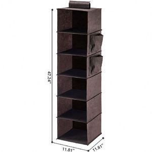 Trend Design Colorful Large Capacity 6-Layer Foldable Modern Hanging <b>Shoes</b> & Clothes Storage Organizer Side Pockets for Wardrobe - Product Image 2