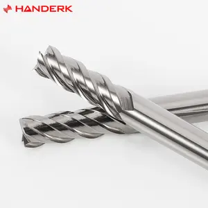 HANDERK 중국 도매 공급 업체 4 플루트 스퀘어 밀링 커터 Hrc75 CNC 도구 용 세라믹 카바이드 엔드밀 세트