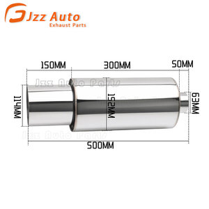 संशोधित कार निकास पाइप प्रदर्शन सीधे राउंड 2.5 "4.5" स्टेनलेस स्टील रेसिंग साइलेंसर सार्वभौमिक निकास मफलर - Product Image 4