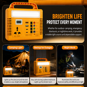 แผงโซลาร์เซลล์พกพาขนาดเล็ก 120W-60WH พร้อมไฟ LED สำหรับตั้งแคมป์ เดินป่า ตกปลา กิจกรรมกลางแจ้ง และกรณีฉุกเฉิน (ขายส่ง) - Product Image 3