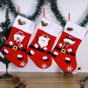 Nuevas Calcetines Suaves de Algodón para Decoración de Árbol de Navidad, Bolsa de Dulces; Bolsa de Regalo de Papá Noel, Reno y Muñeco de Nieve - Product Image 1