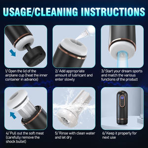 Coupe de masturbateur masculin électrique avec caractéristiques de chauffage de succion télescopique de vibration pour les jouets sexuels des hommes - Product Image 4