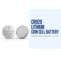 Pile bouton au dioxyde de manganèse au lithium CR920 3V 25mAh de Ieeton Medical Wholesale, longue durée de vie, fabricant OEM