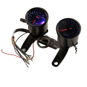 Tacómetro electrónico, velocímetro, grupo de instrumentos de 0-140 km/h, metal negro, para actualización de motocicletas de calle - Product Image 1