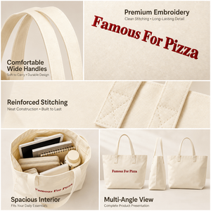 Bolsa de Mano de Lona con Logotipo Personalizado y Eslogan, Bolsa de Compras de Hombro de Algodón de Gran Capacidad Multicolor para Mujer, Promoción al por Mayor - Product Image 2