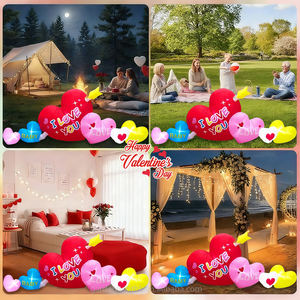 Décoration gonflable de 2,7 m pour la Saint-Valentin : Combo Cœur d'Amour pour Fêtes, Mariages, Jardins et Pelouses - Product Image 3
