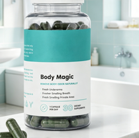 Capsules de Chlorophylle Magique à Base de Feuilles de Persil, Marque Privée OEM, pour la Détox, la Digestion et la Santé Intestinale
