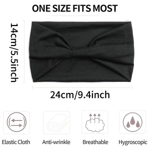 Bandeaux larges en tissu noué pour femmes bandes de cheveux élastiques souples antidérapantes Yoga course à pied sport entraînement gymnastique tête enveloppes - Product Image 3